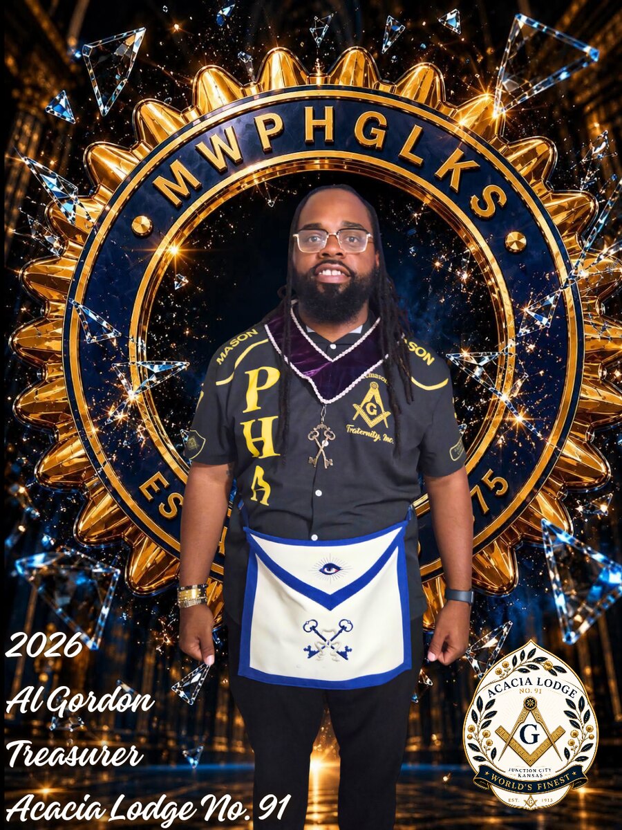 Al Gordon, Treasurer of Acacia Lodge No. 91